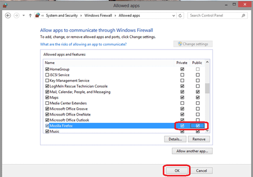 Windows Firewall Options